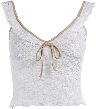 フェアリーコア y2k tops itimi ❥ 平成ギャル coquette Women's Y2K Coquette Tank Gyaru Cottagecore Fairycore Top